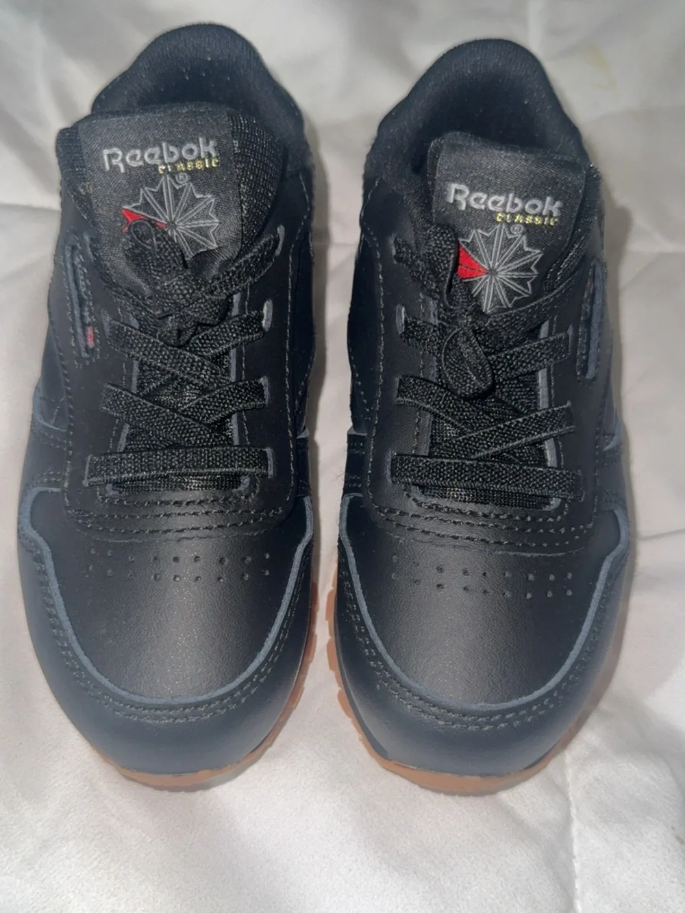 Reebok Kids Black Sneakers with Brown Gum Sole